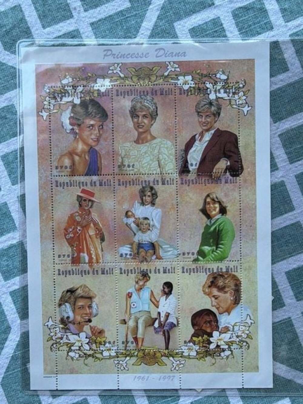 Princess Diana Republique du Mali Commemorative Stamp Sheet 1961-1997